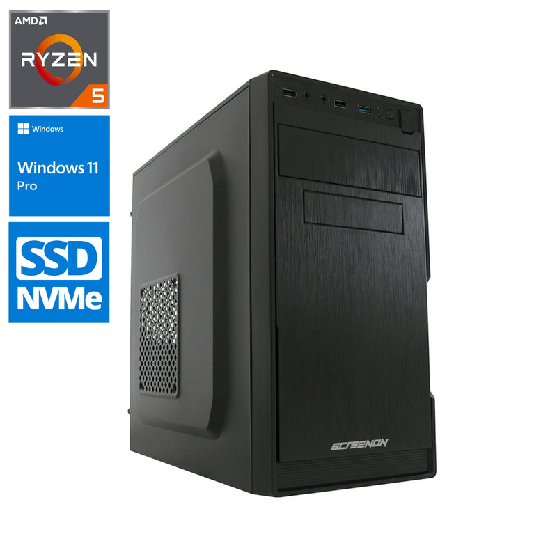 Budget Office PC - Ryzen 5 - 1TB NVME SSD - 16 Go de RAM - Radeon Vega 7 - Windows 11 Pro