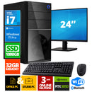 Intel Complete PC + 24 "Monitor + mouse y teclado | Intel Core i7 | 32 GB DDR4 | 1 TB SSD - NVME | RTX 3050 | Windows 11 Pro