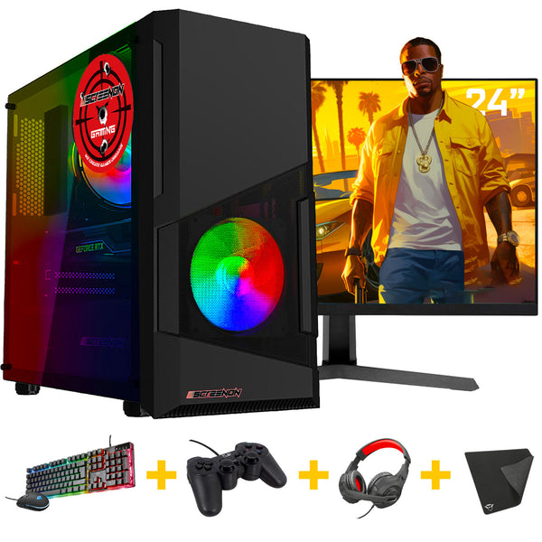 Screenon - Conjunto de jogos - X250126 - V1 (gamepc.x250126 + monitor de 24 polegadas + teclado + mouse)