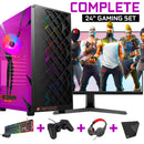 Screenson - Conjuntos completos de PC Fortnite Gaming - (Juego PC + Monitor de 24 pulgadas + Teclado + Mouse + Controlador)