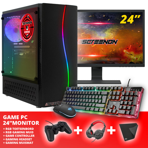 Screenon - Gaming Set - X105126 - V1 (Gamepc.x105126 + 24 inch monitor + keyboard + mouse)