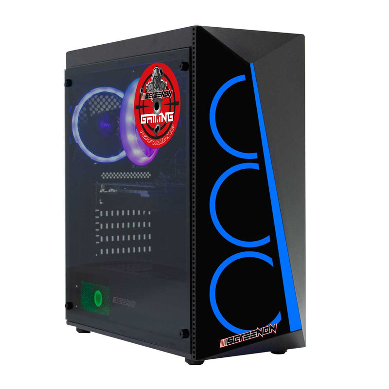 ScreenON - Allround Game Computer Blue - Ryzen 9 - RTX 3050 - 16GB - 512GB SSD - Windows 11 Pro + WiFi & Bluetooth