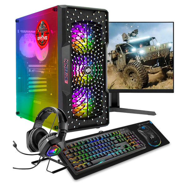 Screenon - Gaming Set - Y52184 - W1 (GamePC.Y52184 + 24 inch monitor + keyboard + mouse & mouse pad + headset & holder)