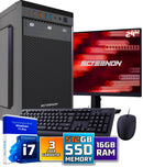 Intel complete PC set | Intel Core i7 | 32 GB DDR4 | 1 TB SSD - NVME + 24 inch monitor + mouse + keyboard | Windows 11 Pro
