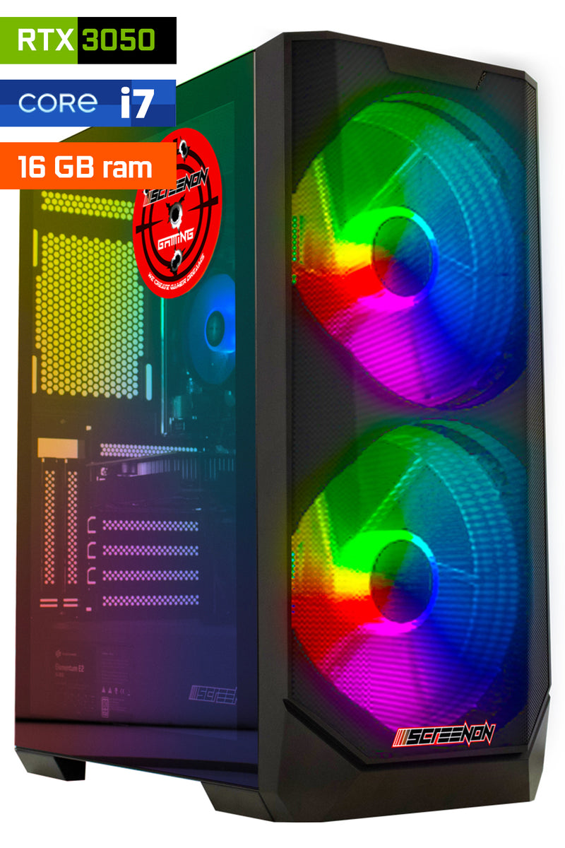 Screenon - Intel Core i7 - 1TB M.2 SSD - 16GB RAM - GeForce RTX 3050 - Game PC E723163 - WiFi